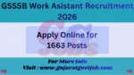 GSSSB Work Asistant Recruitment 2026